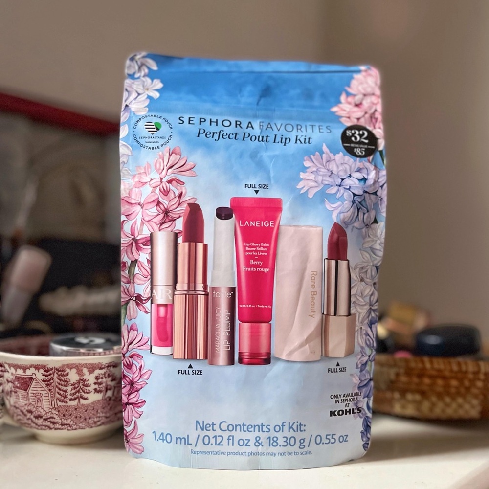 Sephora Favorites Perfect Pout Lip Kit - Charlotte Tilbury, RareBeauty, Tarte